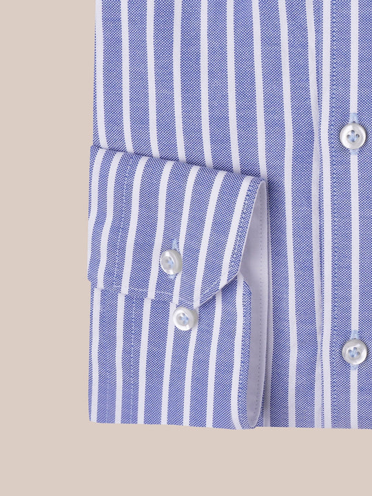 STRIPED WASHED OXFORD REGULAR FIT SHIRT - Roban