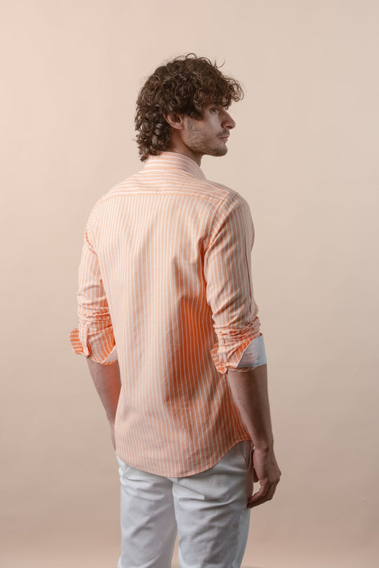 STRIPED WASHED OXFORD REGULAR FIT SHIRT - Roban