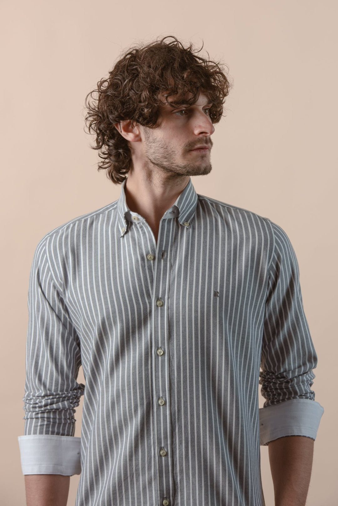 STRIPED WASHED OXFORD REGULAR FIT SHIRT - Roban