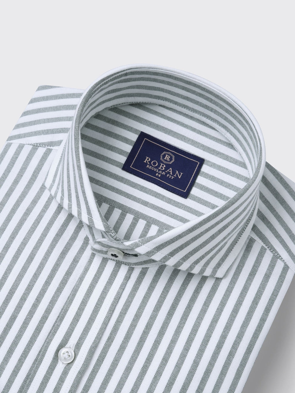 STRIPED WASHED OXFORD REGULAR FIT SHIRT - Roban