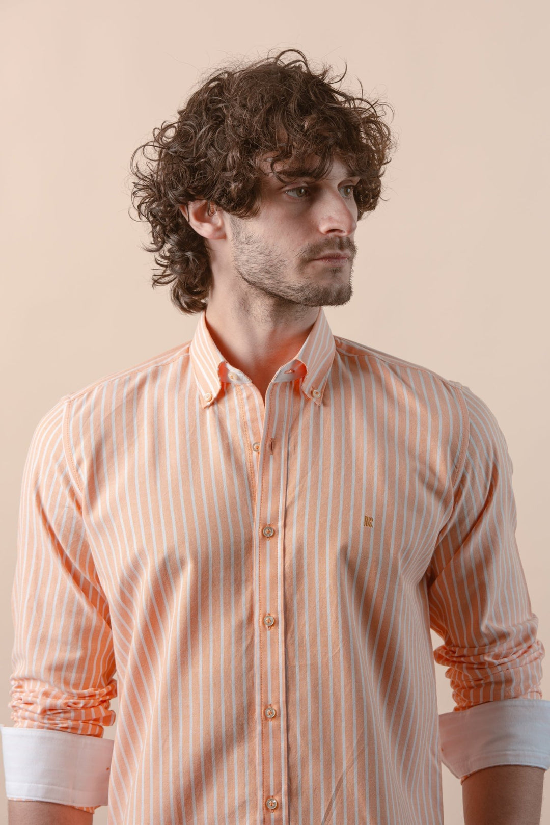 STRIPED WASHED OXFORD REGULAR FIT SHIRT - Roban