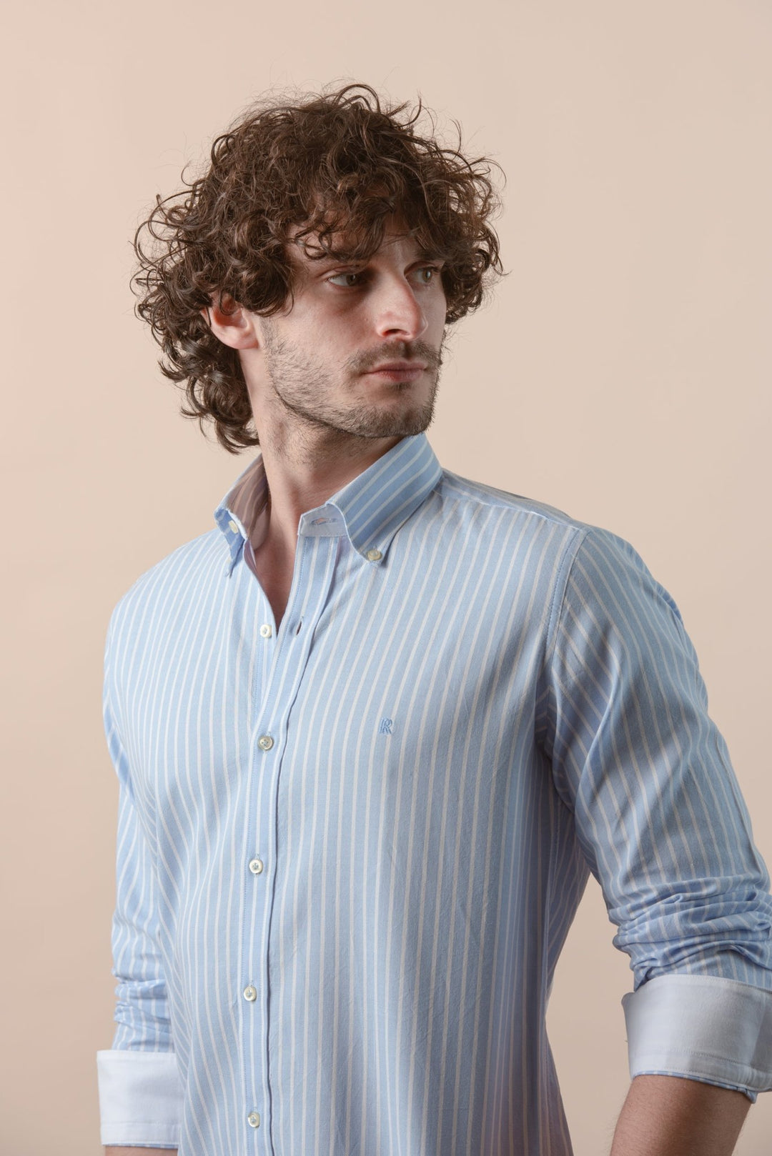 STRIPED WASHED OXFORD REGULAR FIT SHIRT - Roban