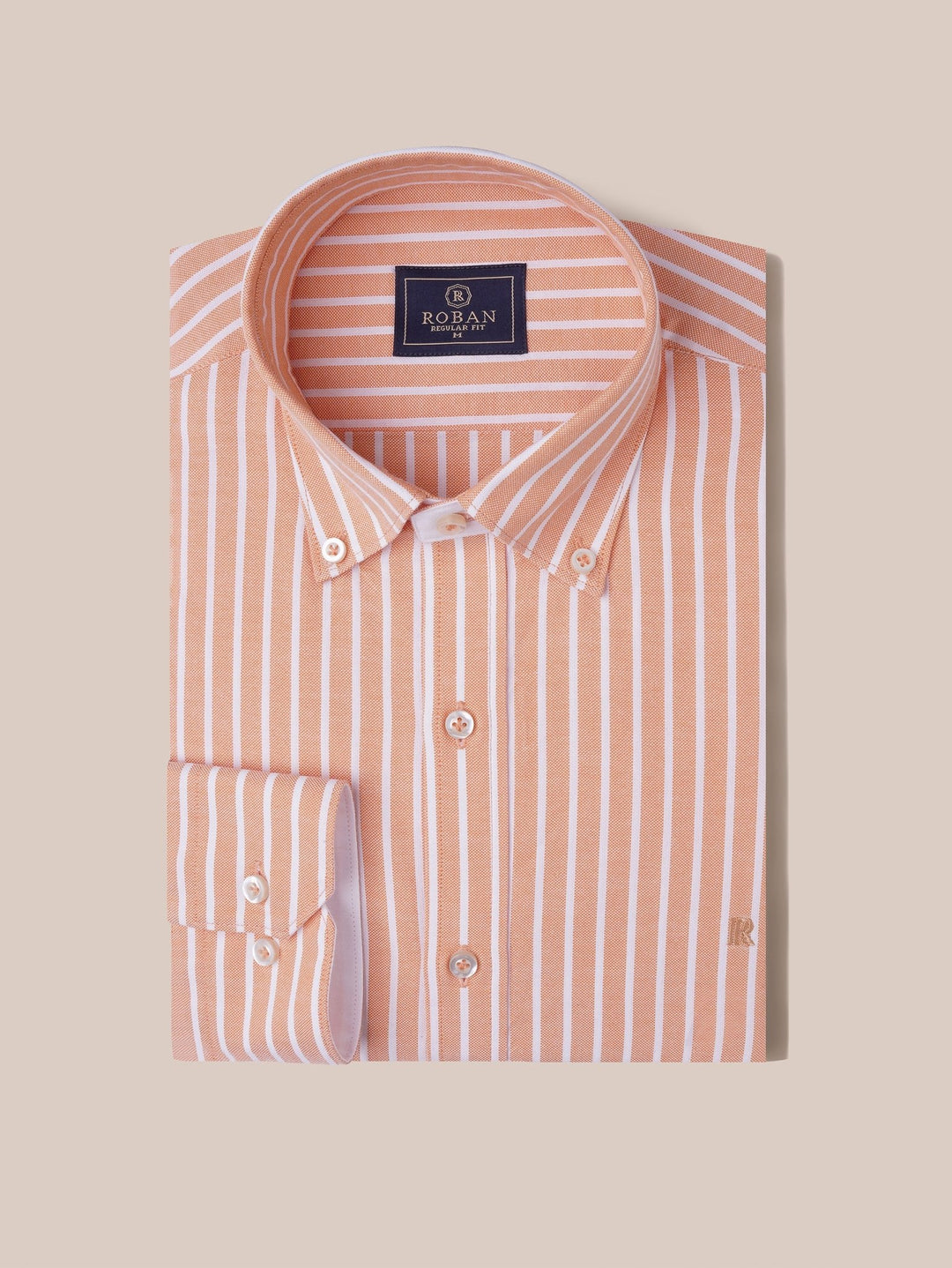 STRIPED WASHED OXFORD REGULAR FIT SHIRT - Roban