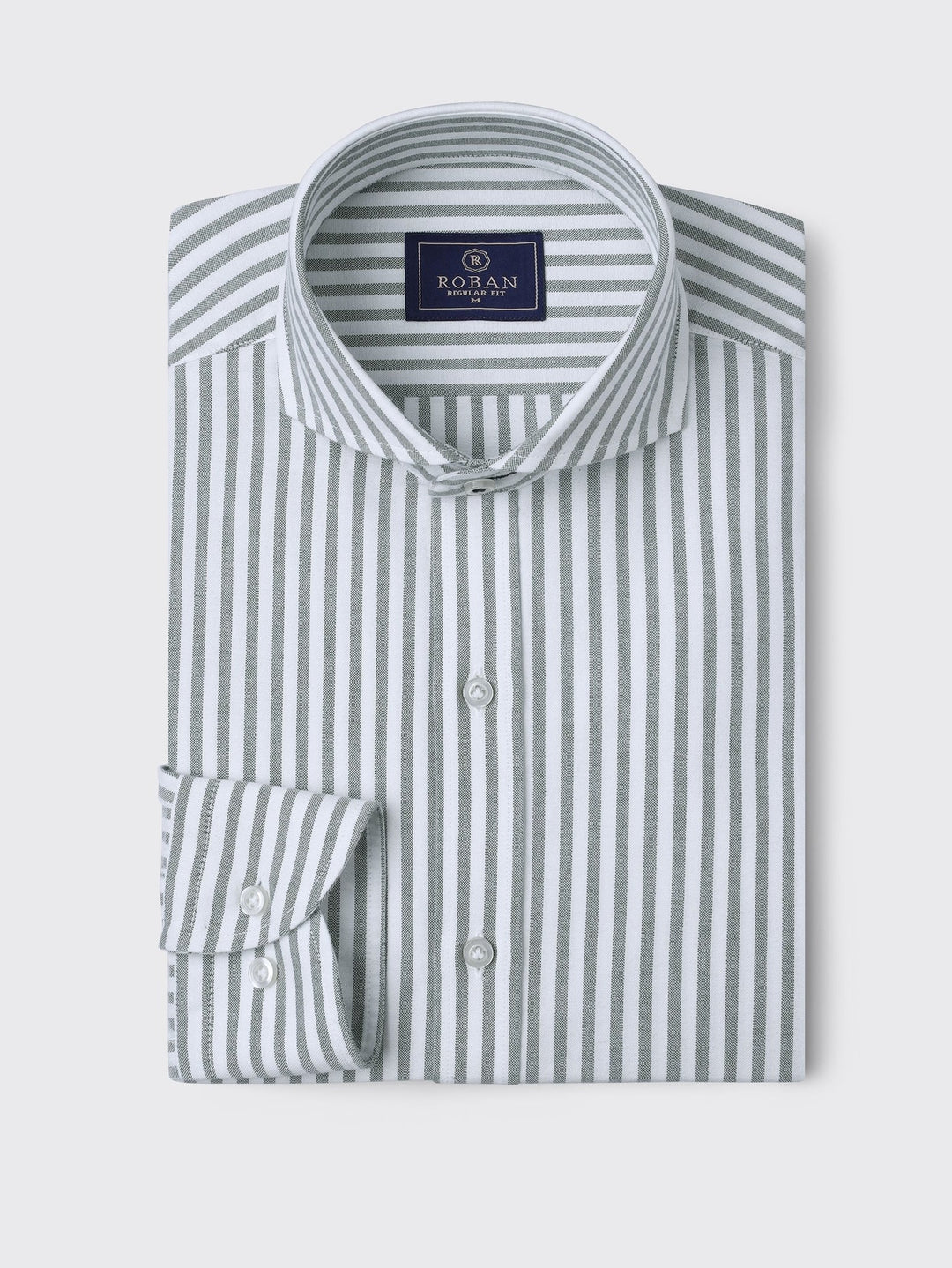 STRIPED WASHED OXFORD REGULAR FIT SHIRT - Roban