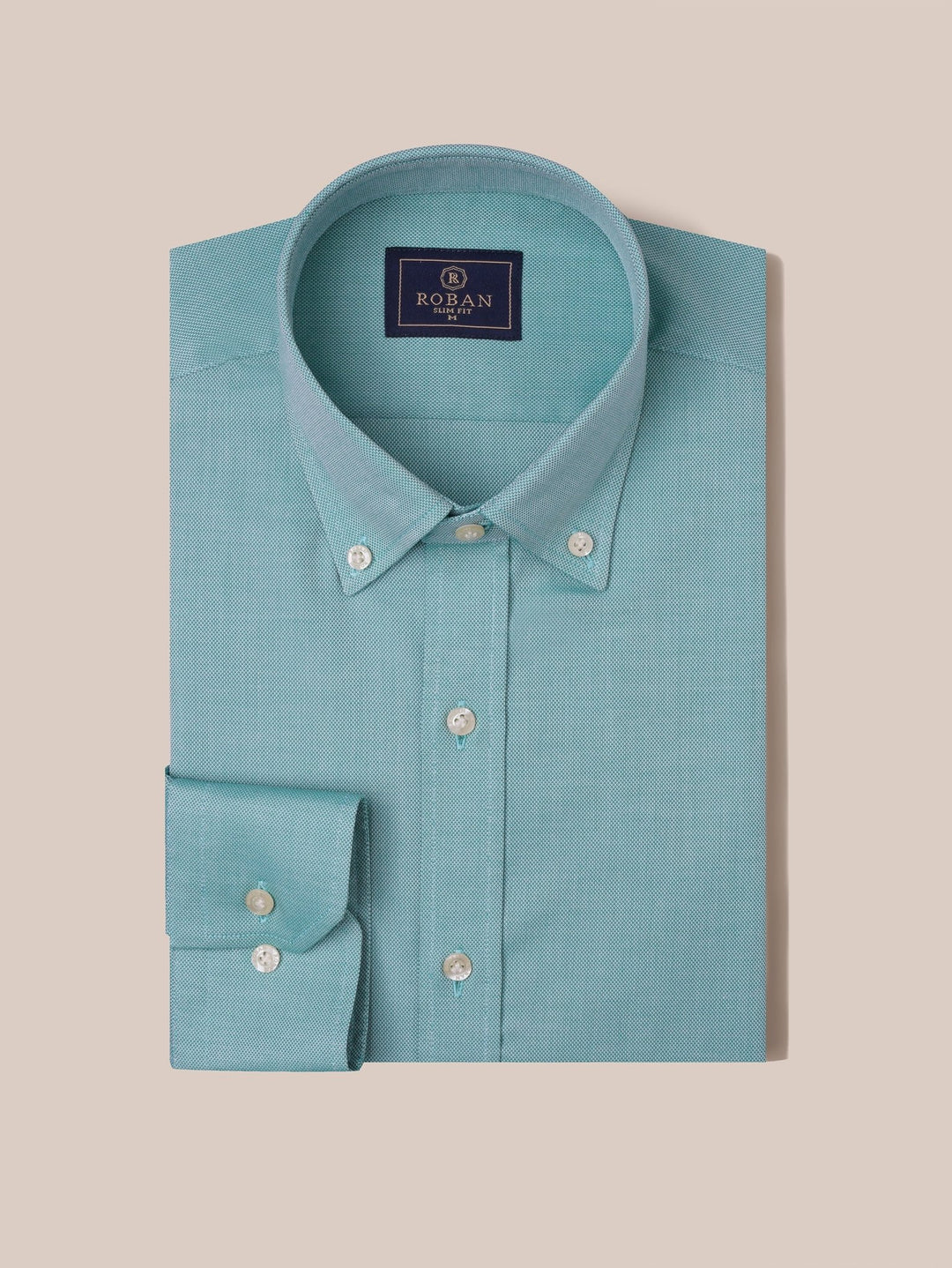 TEXTURED OXFORD SLIM FIT COTTON SHIRT - Roban