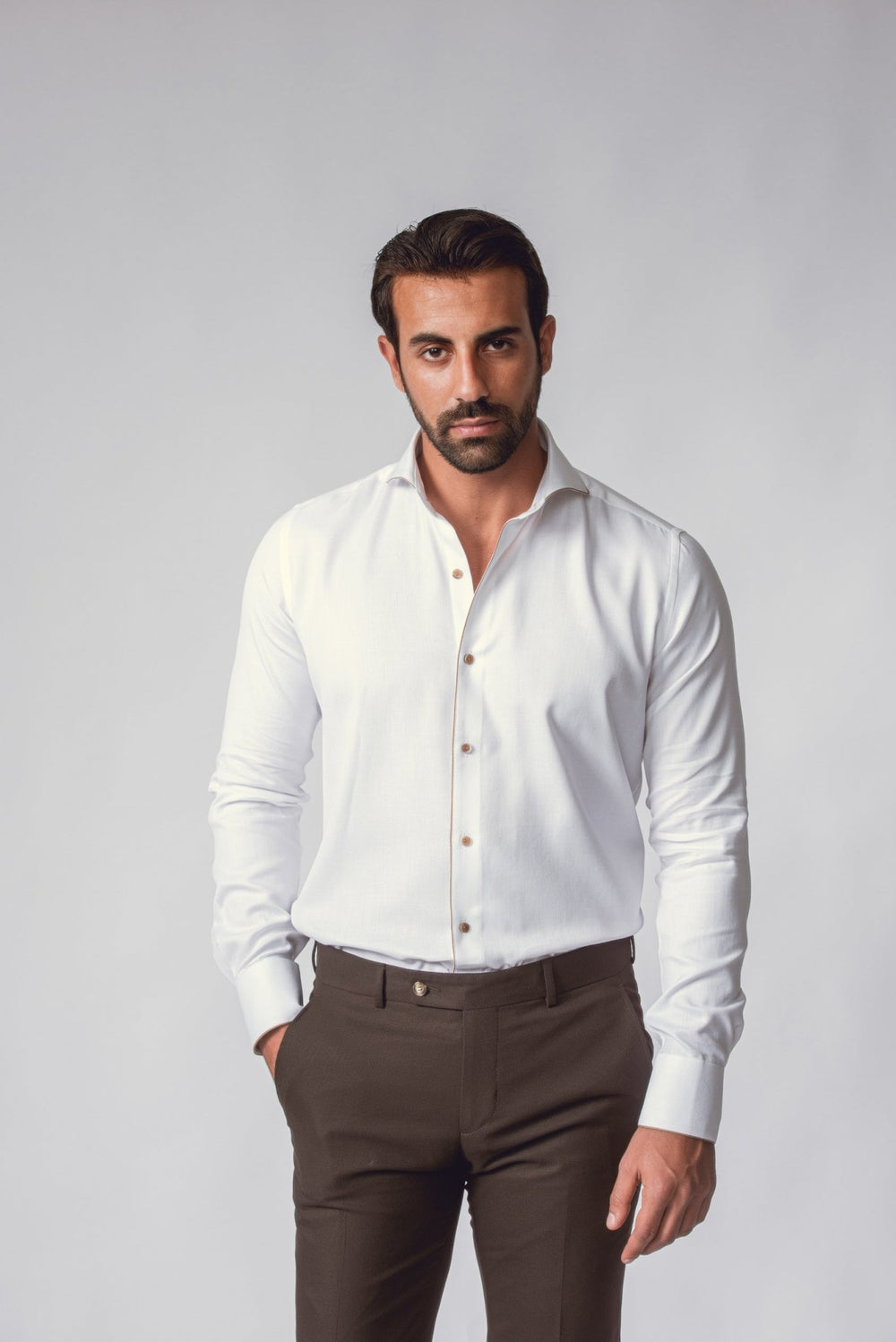 TEXTURED SLIM FIT SATIN SHIRT - Roban