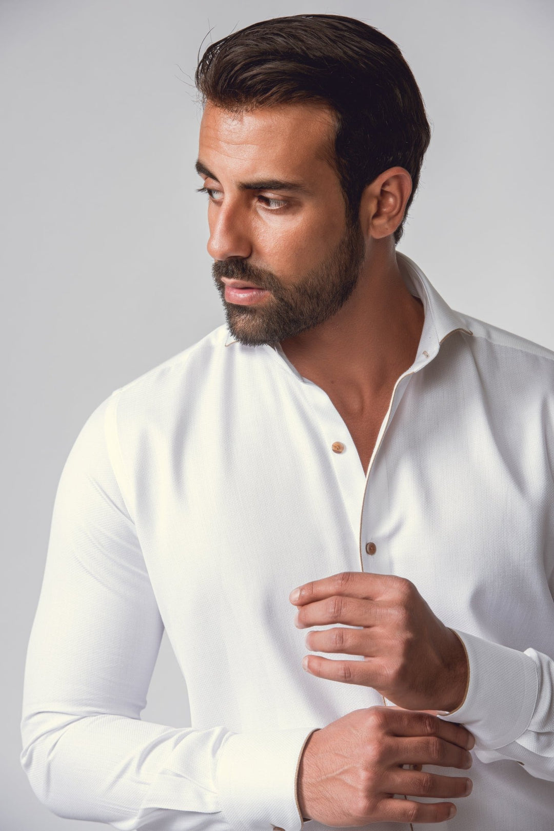 TEXTURED SLIM FIT SATIN SHIRT - Roban
