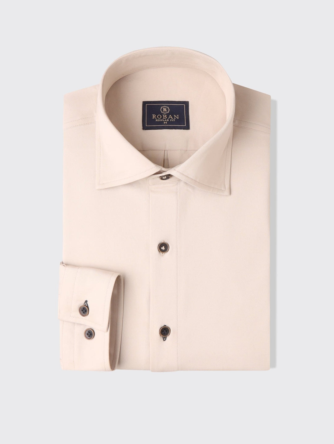 Washed Gabardine Shirt with Hidden Buttons - Roban