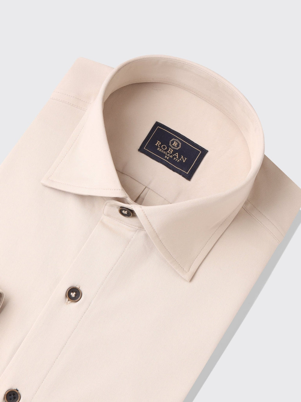 Washed Gabardine Shirt with Hidden Buttons - Roban