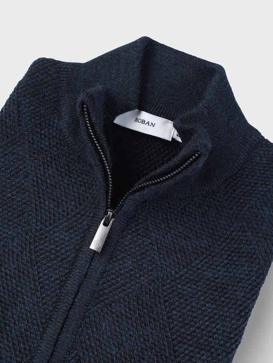 Zipped Turtle - neck cardigan - Roban