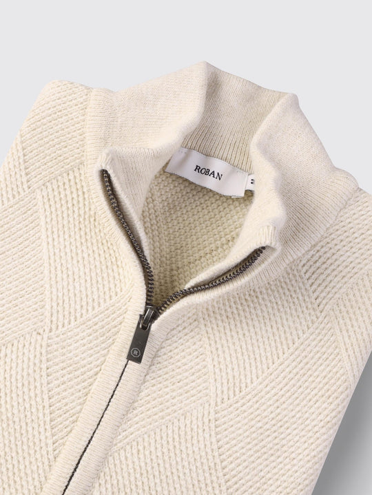 Zipped Turtle - neck cardigan - Roban