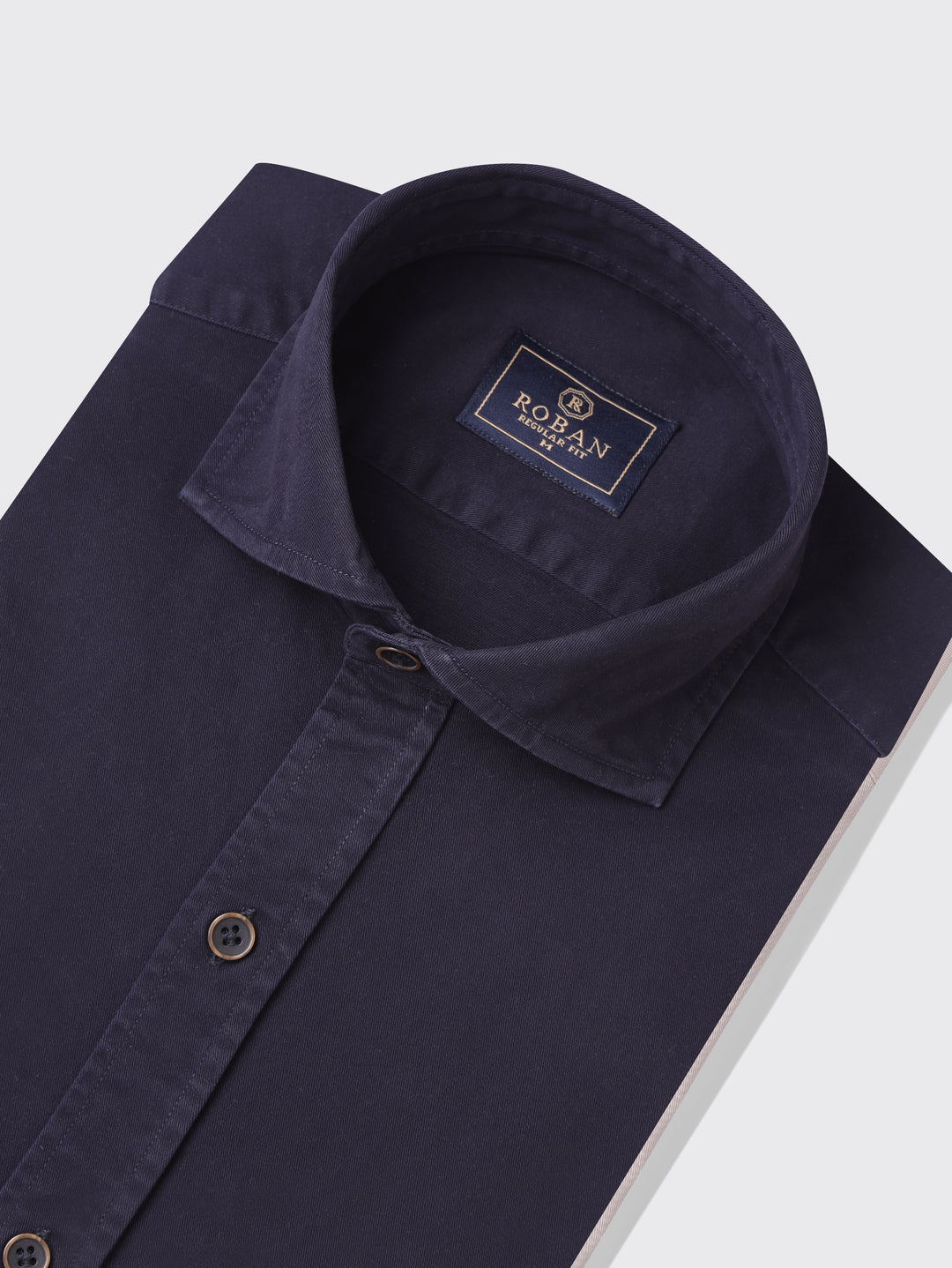 Regular Fit Washed Gabardine Shirt with Hidden Buttons