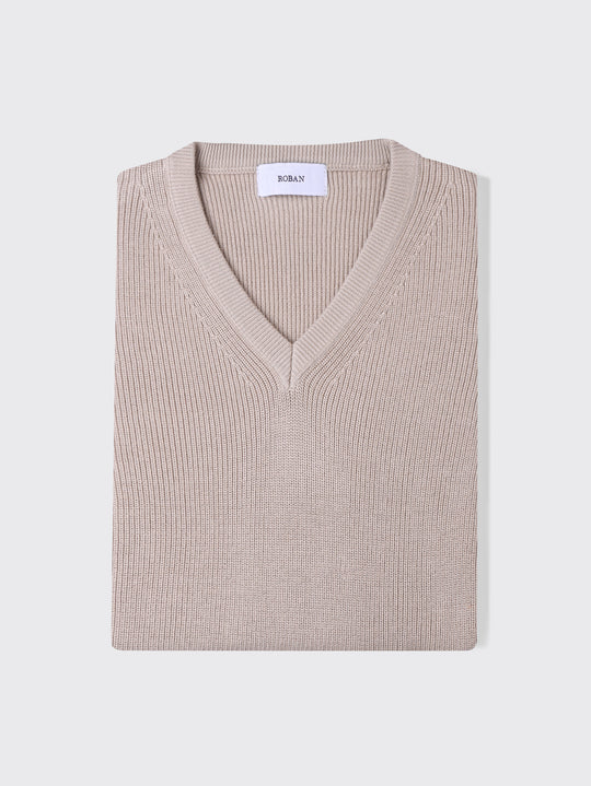 V-neck Cotton knitted Pullover