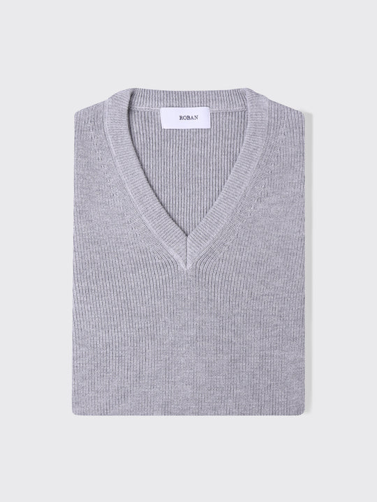 V-neck Cotton knitted Pullover