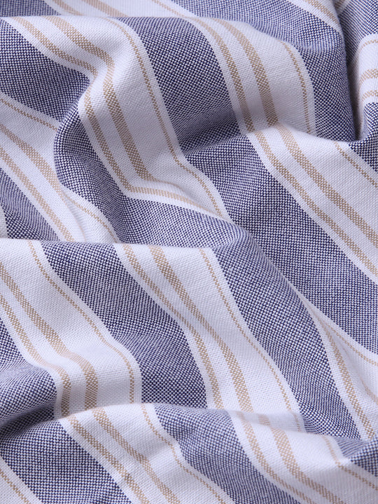 STRIBED WASHED OXFORD REGULAR FIT SHIRT