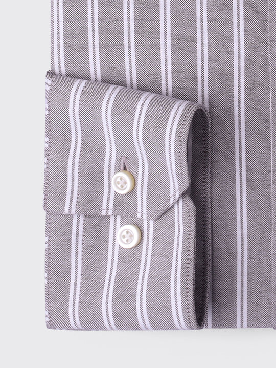 STRIBED WASHED OXFORD REGULAR FIT SHIRT