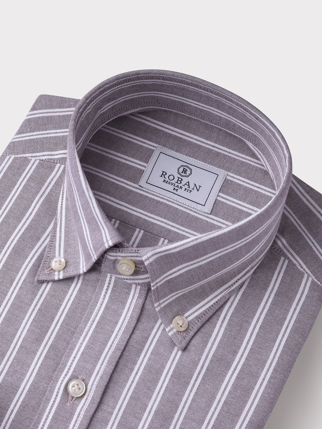 STRIBED WASHED OXFORD REGULAR FIT SHIRT