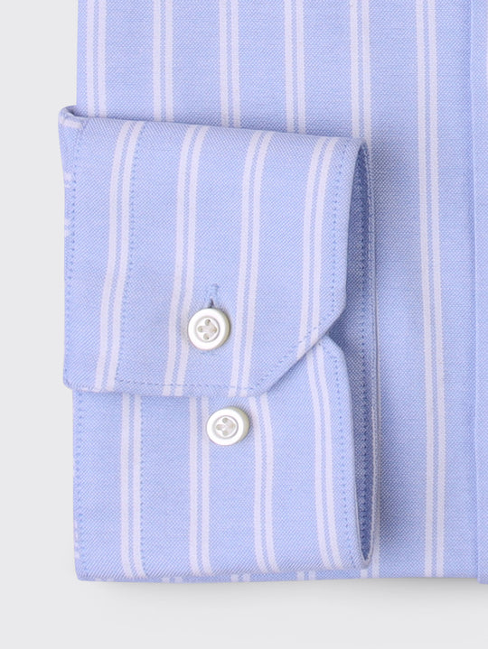 STRIBED WASHED OXFORD REGULAR FIT SHIRT