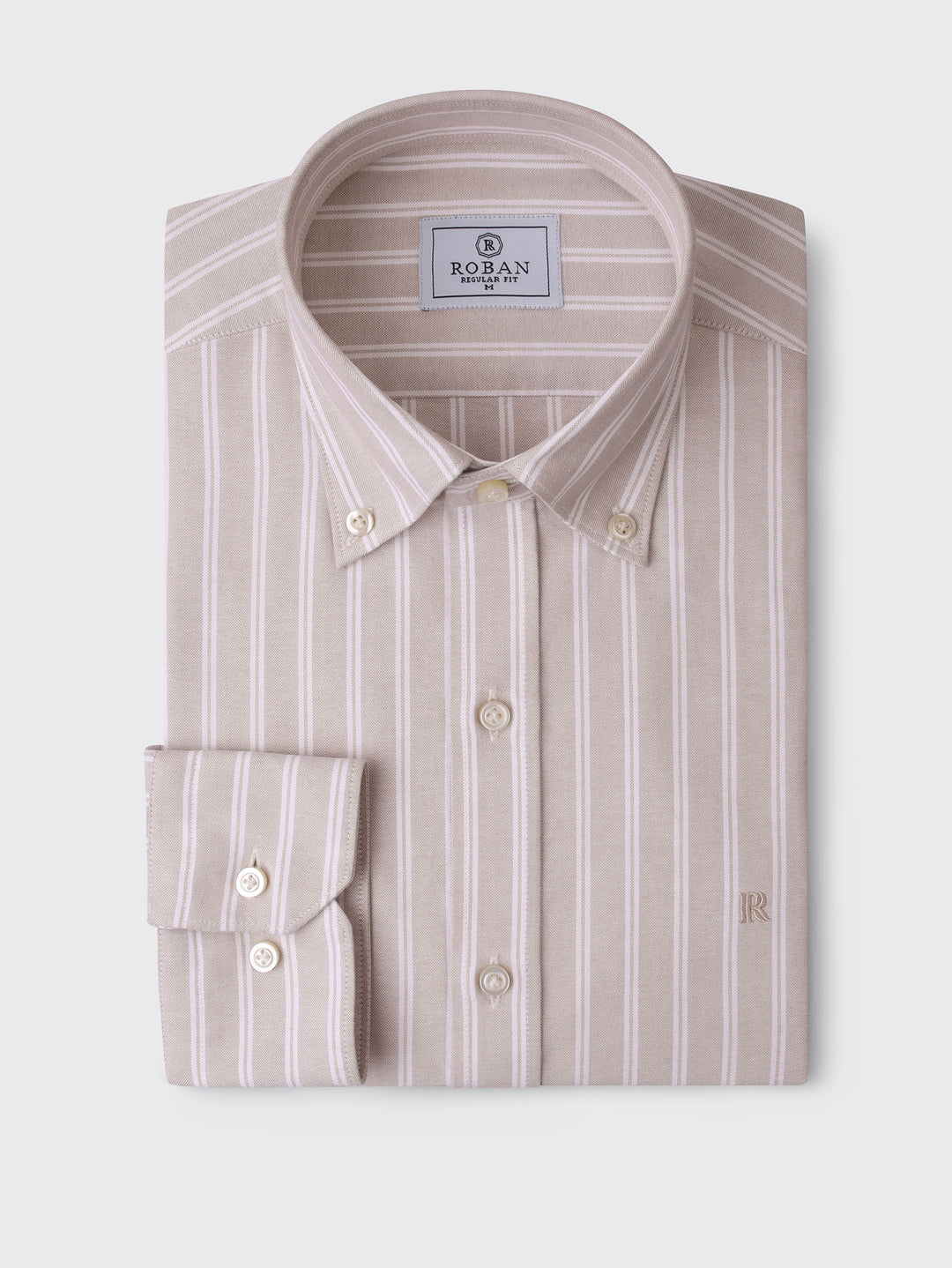 STRIBED WASHED OXFORD REGULAR FIT SHIRT