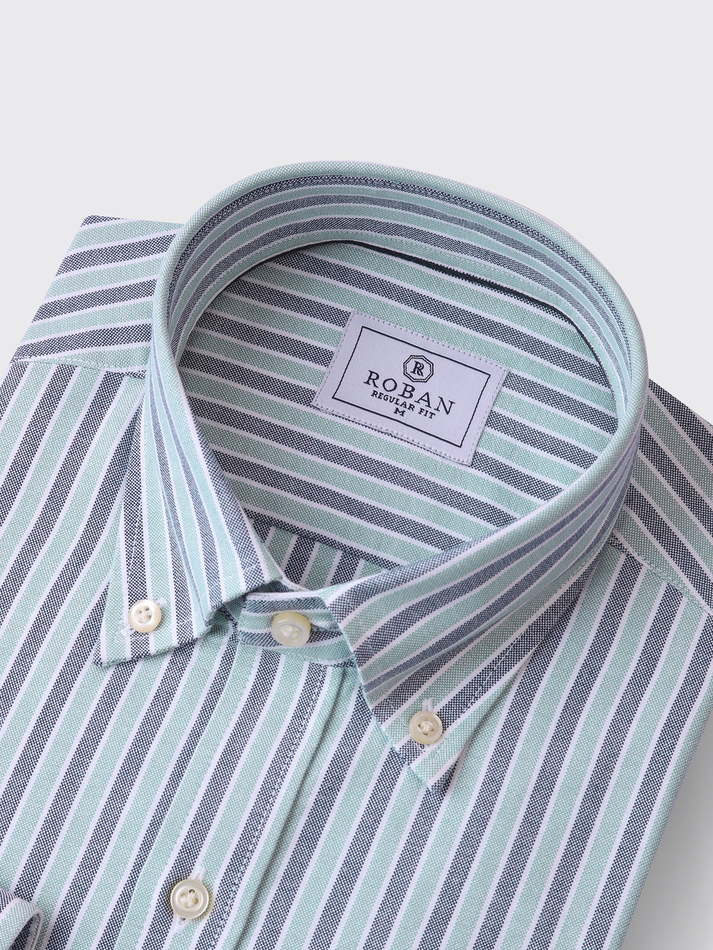 STRIBED WASHED OXFORD REGULAR FIT SHIRT