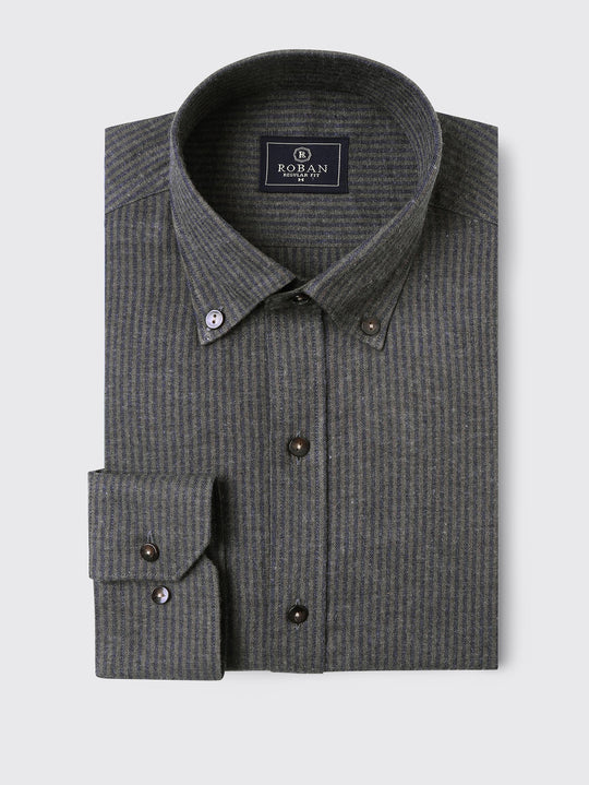 STRIBED FLANNEL REGULAR FIT SHIRT