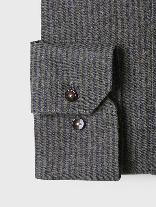 STRIBED FLANNEL REGULAR FIT SHIRT