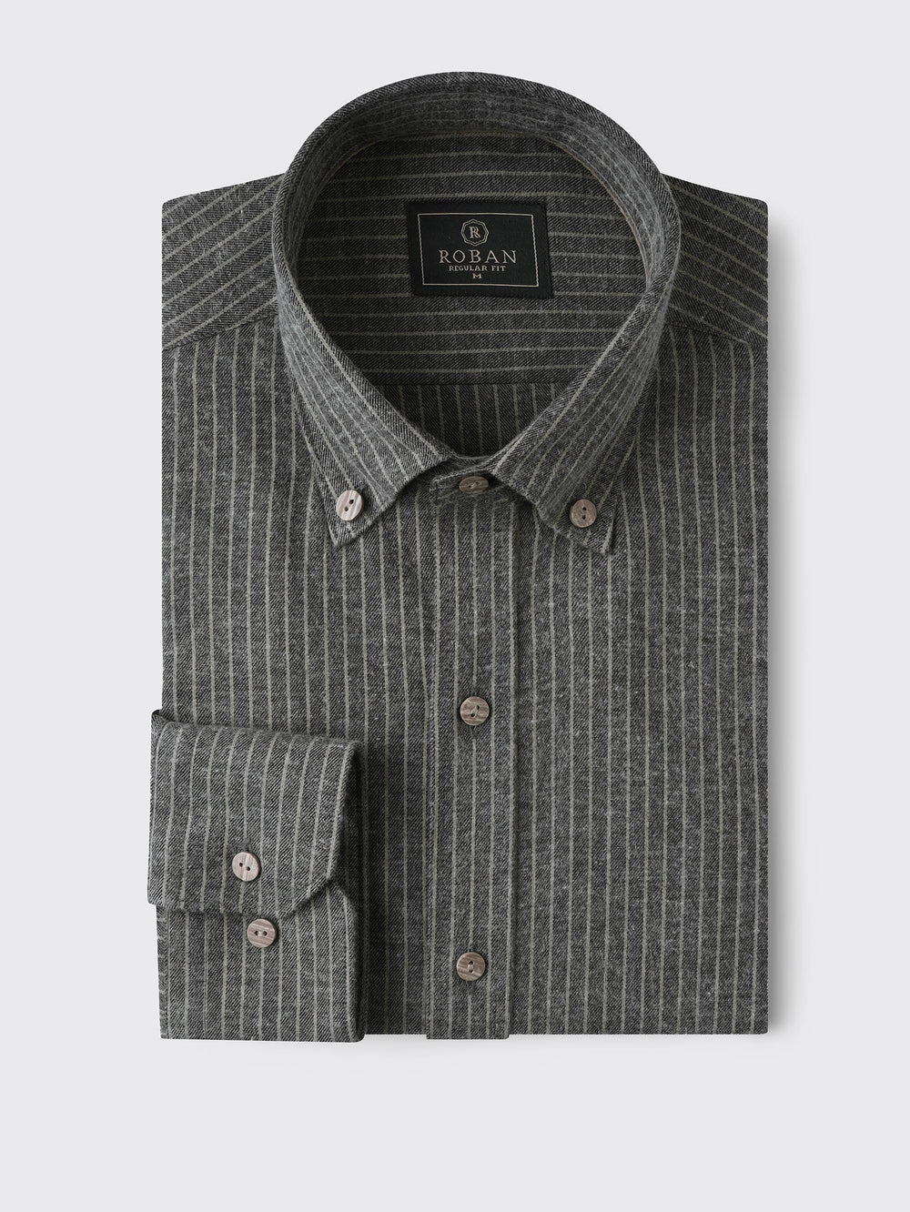 STRIBED FLANNEL REGULAR FIT SHIRT