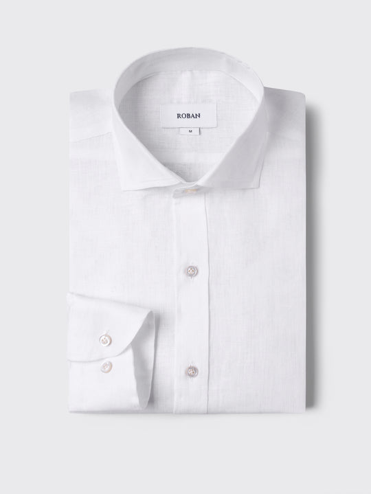 PLAIN WASHED LINEN REGULAR FIT SHIRT