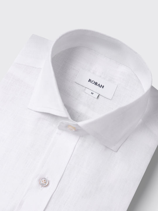 PLAIN WASHED LINEN REGULAR FIT SHIRT