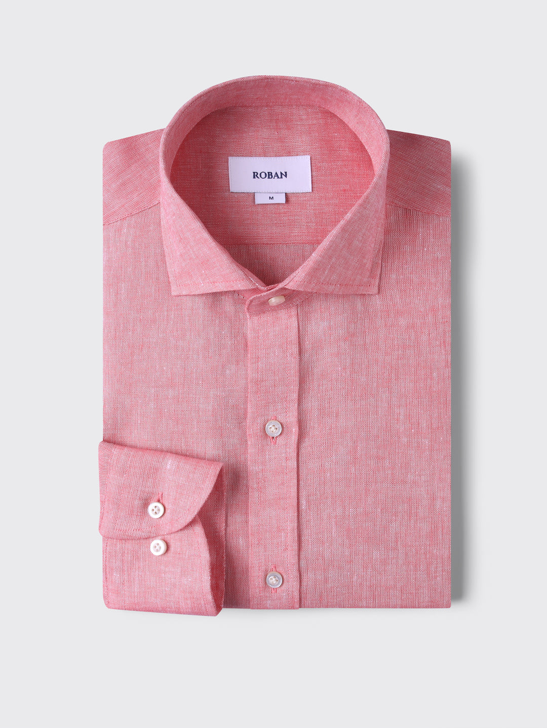 PLAIN WASHED LINEN REGULAR FIT SHIRT