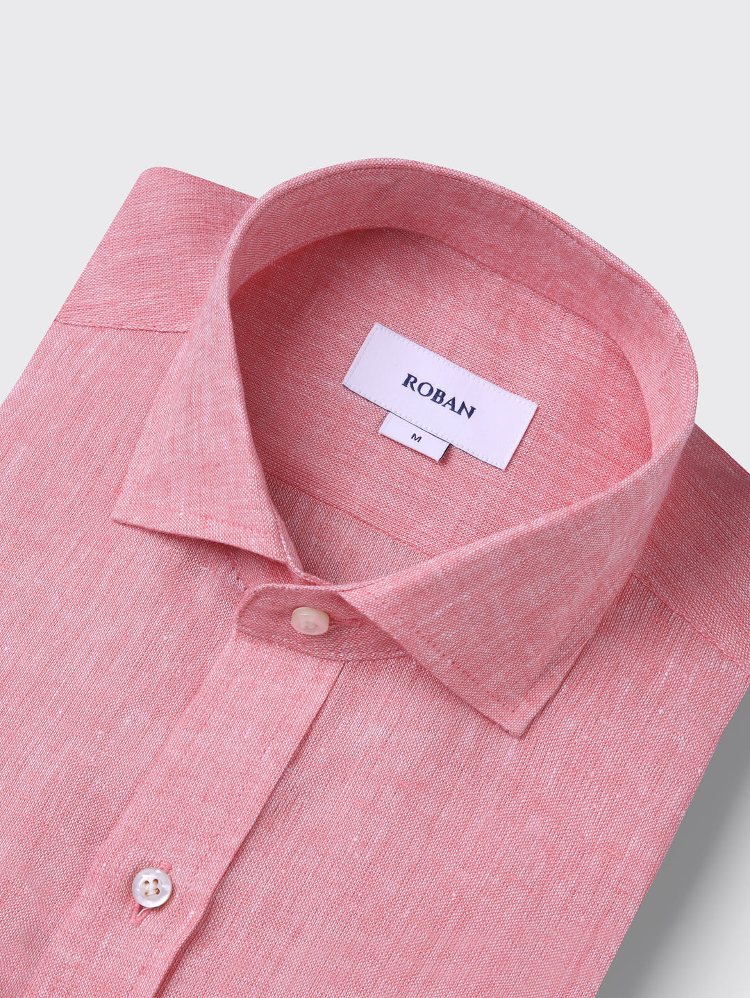PLAIN WASHED LINEN REGULAR FIT SHIRT