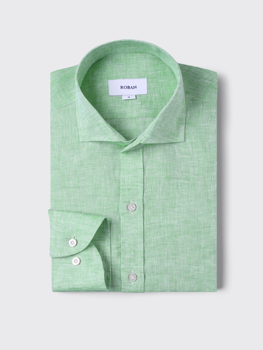 PLAIN WASHED LINEN REGULAR FIT SHIRT