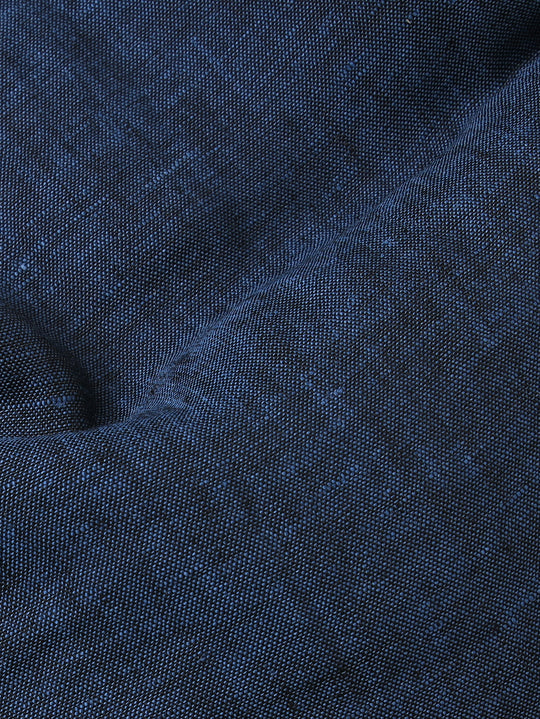 PLAIN WASHED LINEN REGULAR FIT SHIRT
