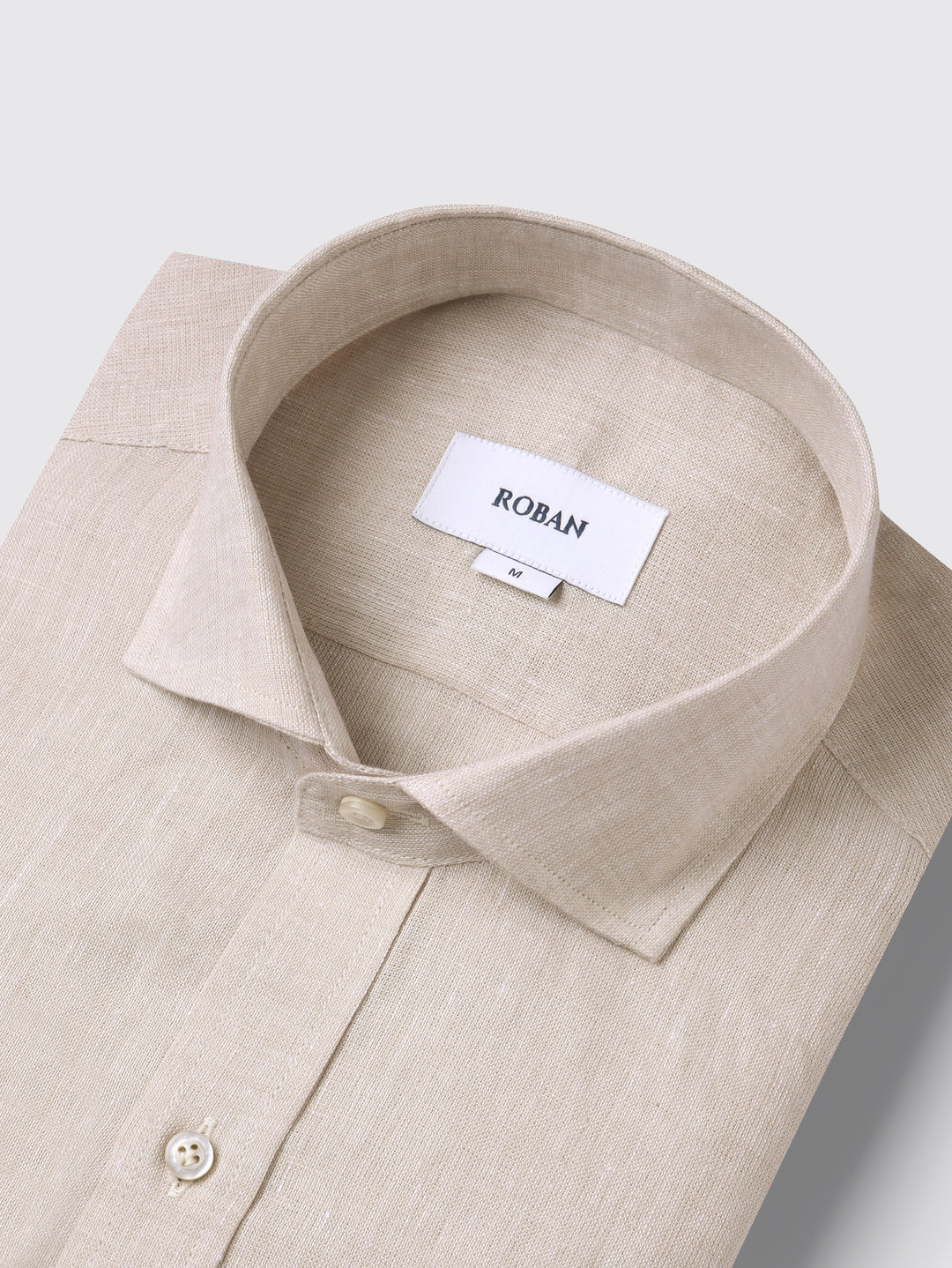 PLAIN WASHED LINEN REGULAR FIT SHIRT