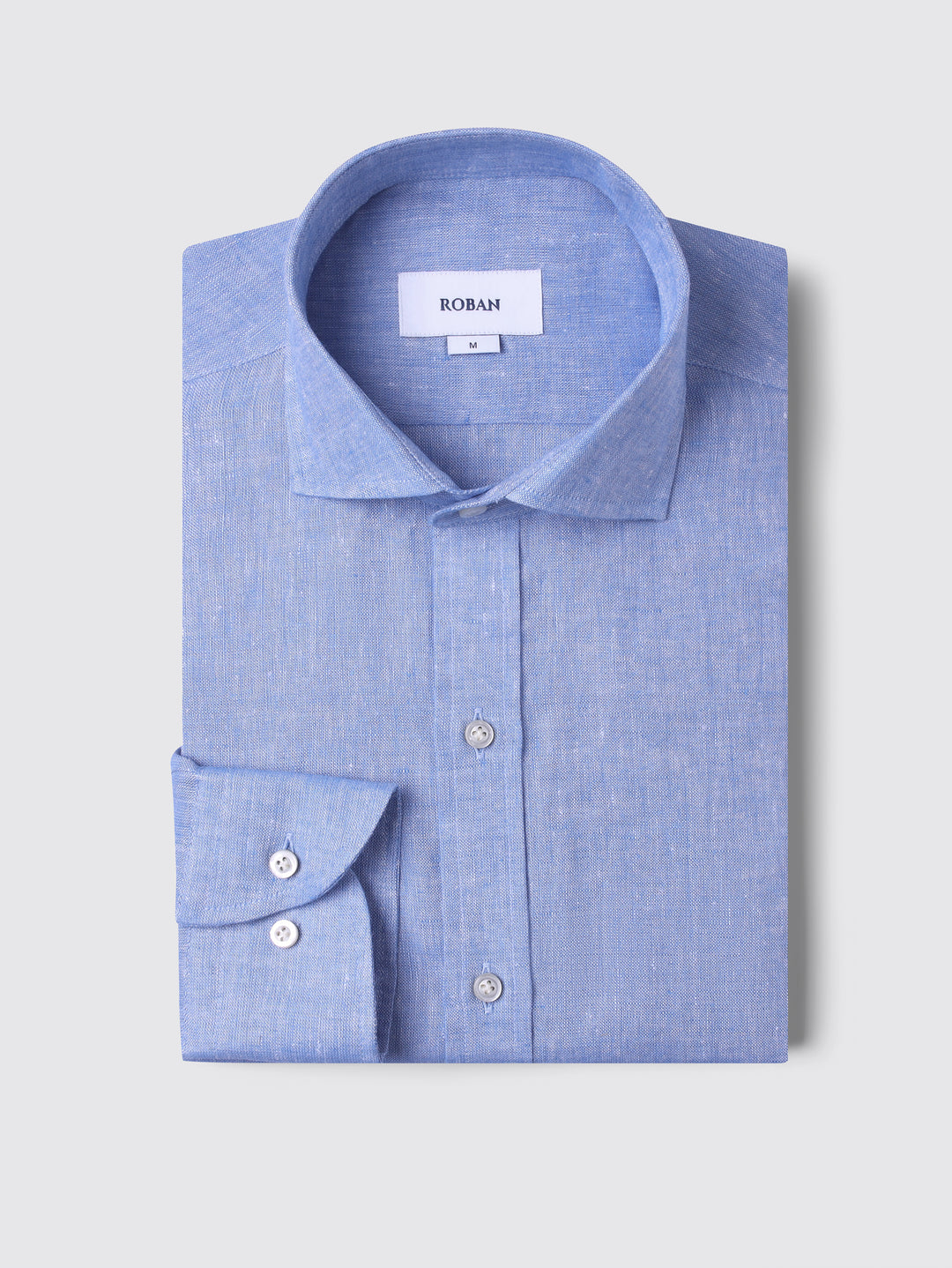 PLAIN WASHED LINEN REGULAR FIT SHIRT