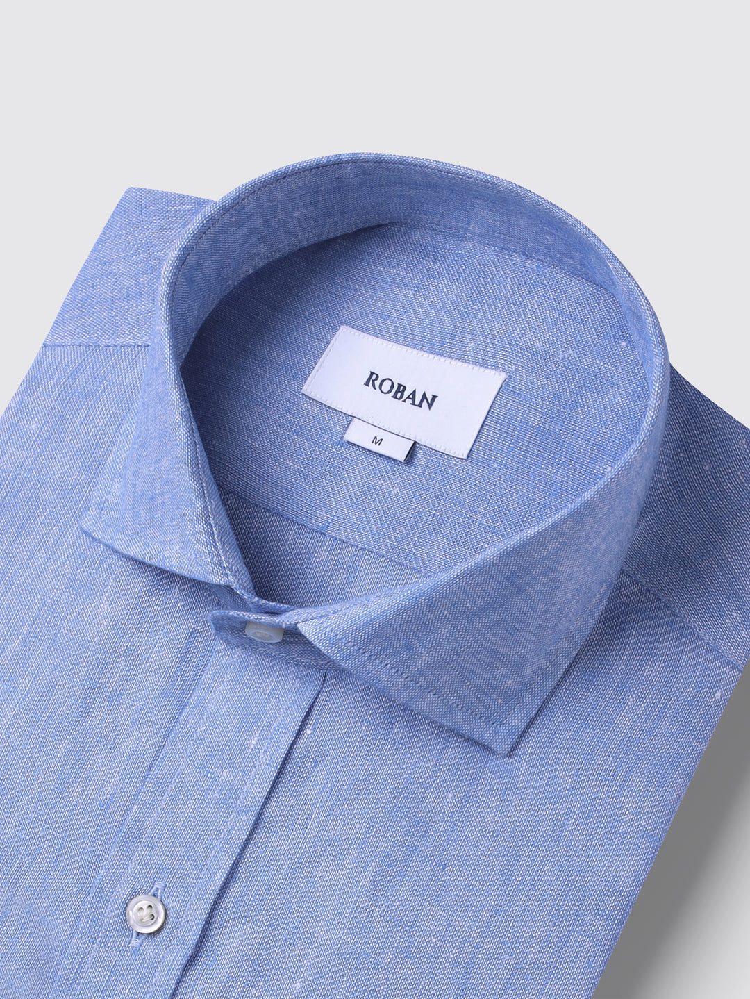 PLAIN WASHED LINEN REGULAR FIT SHIRT