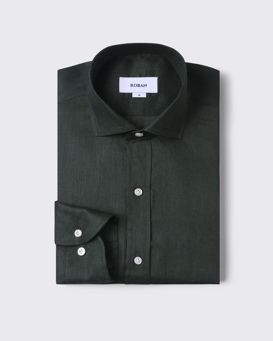 PLAIN WASHED LINEN REGULAR FIT SHIRT