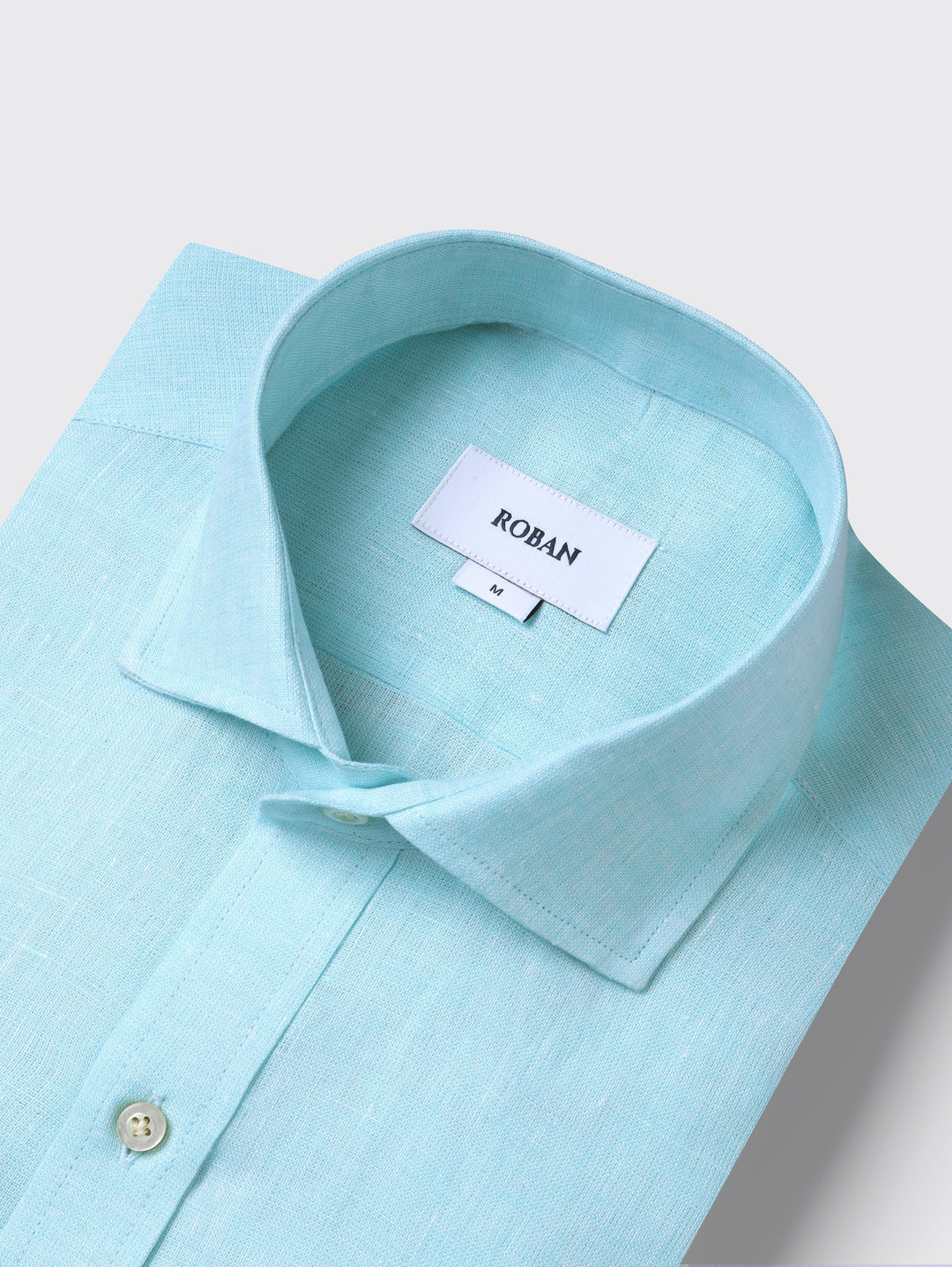 PLAIN WASHED LINEN REGULAR FIT SHIRT