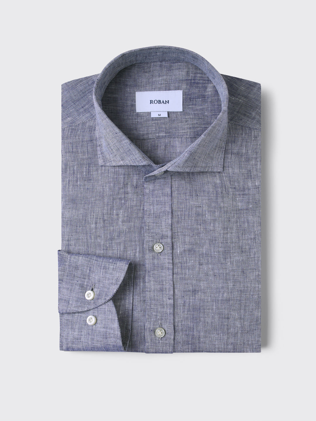 PLAIN WASHED LINEN REGULAR FIT SHIRT