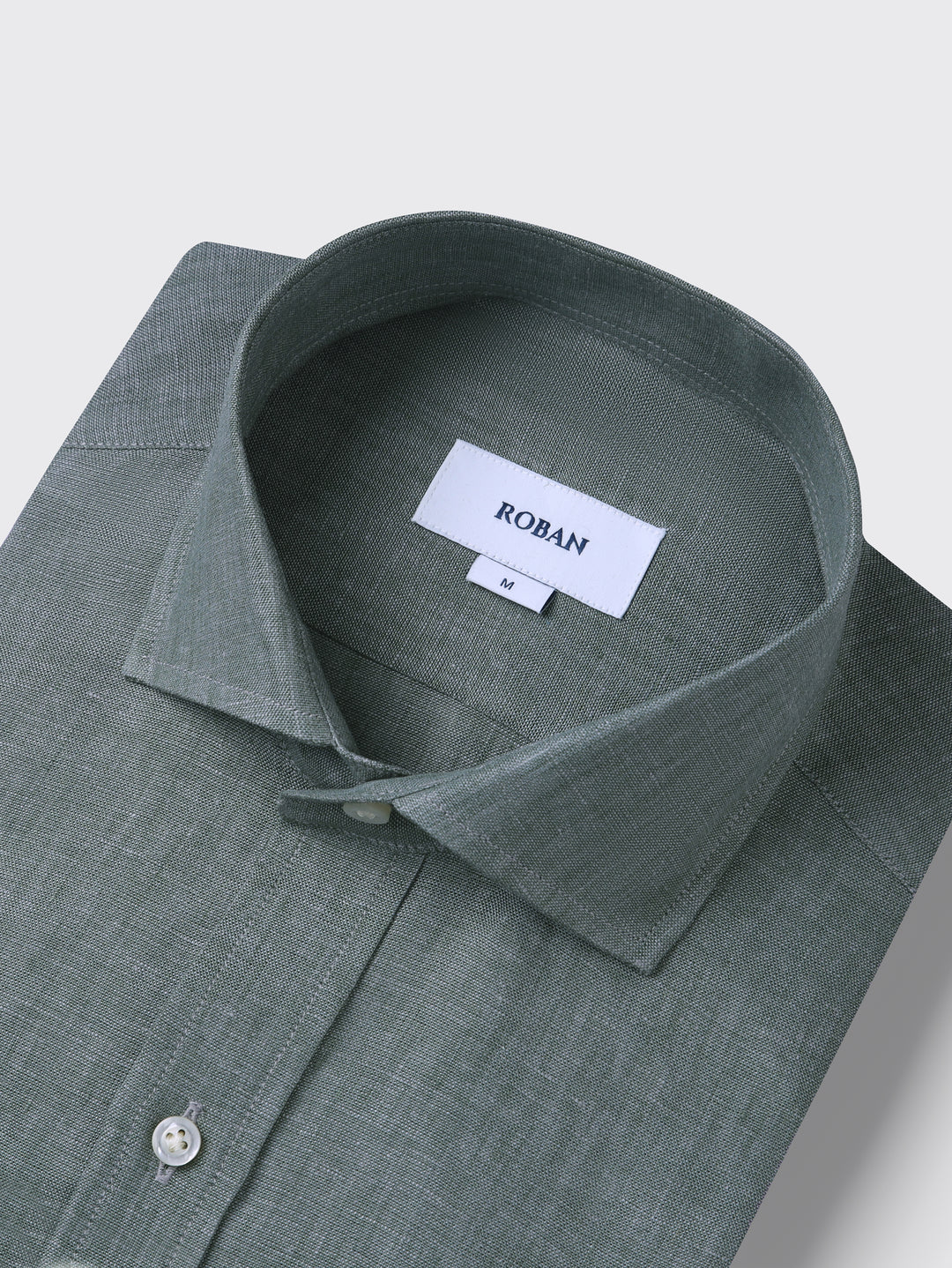 PLAIN WASHED LINEN REGULAR FIT SHIRT