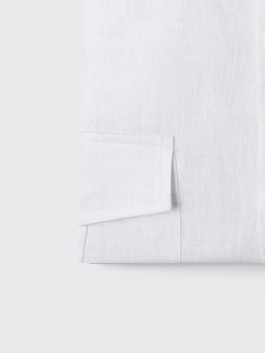 PLAIN WASHED LINEN REGULAR FIT SHIRT