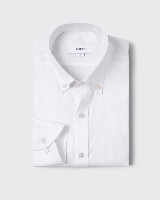 PLAIN WASHED LINEN REGULAR FIT SHIRT