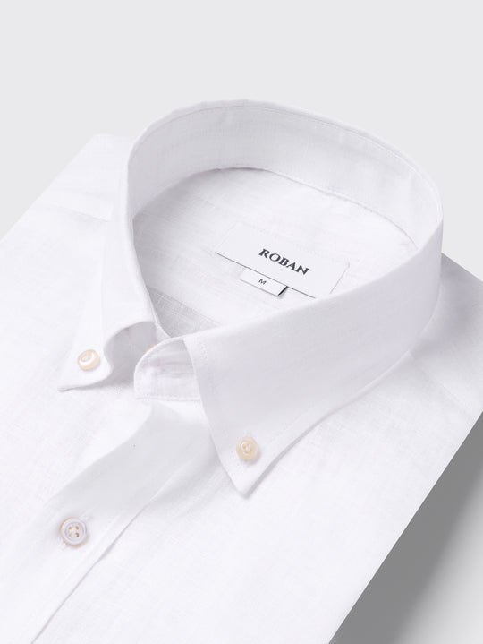 PLAIN WASHED LINEN REGULAR FIT SHIRT