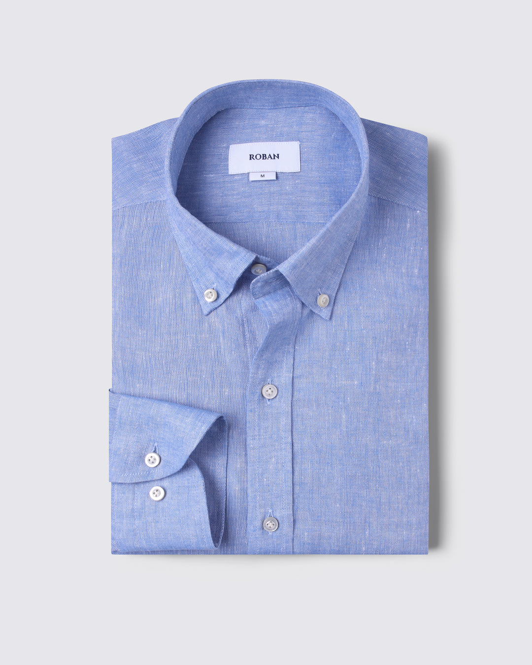 PLAIN WASHED LINEN REGULAR FIT SHIRT