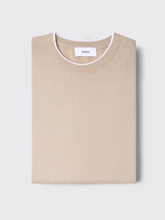 COTTON KNITTED ROUND NECK SHIRT