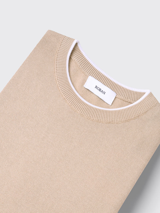 COTTON KNITTED ROUND NECK SHIRT