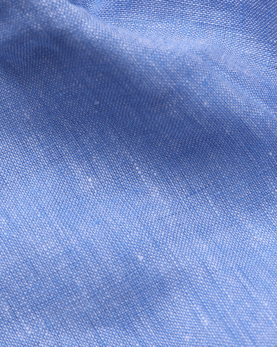 PLAIN WASHED LINEN REGULAR FIT SHIRT