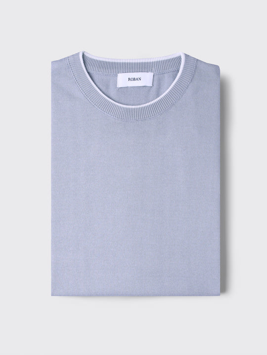 COTTON KNITTED ROUND NECK SHIRT