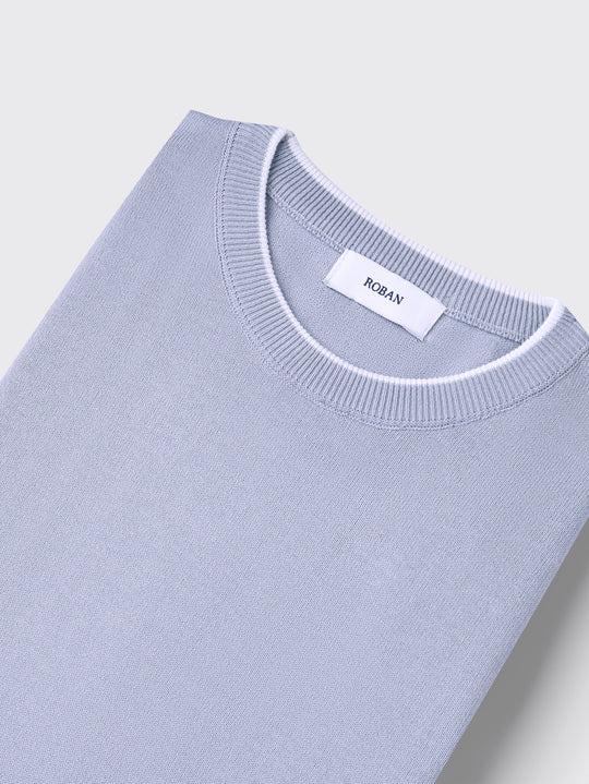 COTTON KNITTED ROUND NECK SHIRT