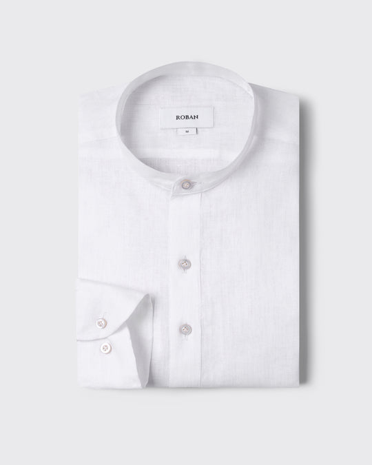 PLAIN WASHED LINEN REGULAR FIT SHIRT